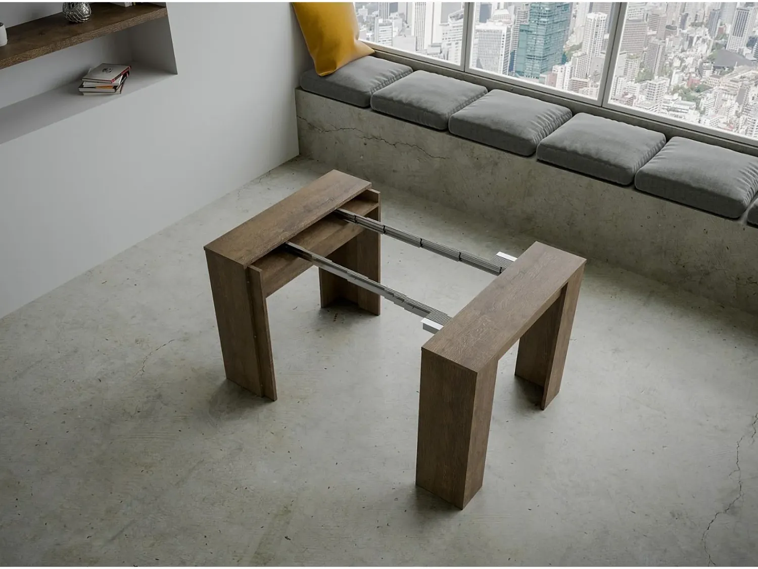 ITAMOBY Mesa consola extensível 90x48/204 cm Basic Small Nogueira^ Consola