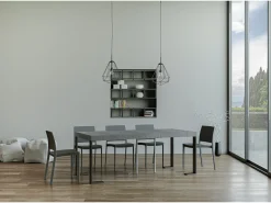ITAMOBY Mesa consola extensível 90x40/196 cm Tecno Small Premium Cimento quadro Antracite^ Consola