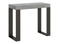 ITAMOBY Mesa consola extensível 90x40/196 cm Tecno Small Premium Cimento quadro Antracite^ Consola