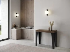 ITAMOBY Mesa consola extensível 90x40/300 cm Flame Nogueira quadro Antracite^ Consola