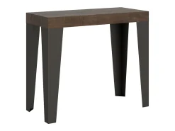 ITAMOBY Mesa consola extensível 90x40/300 cm Flame Nogueira quadro Antracite^ Consola