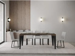 ITAMOBY Mesa consola extensível 90x40/300 cm Flame Nogueira quadro Antracite^ Consola