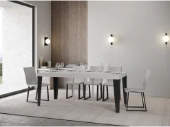 Consola|ITAMOBY Mesa consola extensível 90x40/196 cm Flame Small Premium Cinza Branca quadro Antracite Branco
