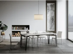 Discount ITAMOBY Mesa consola extensível 90x40/196 cm Rio Small Cinza Branca quadro Antracite Cinza antracite / Branco