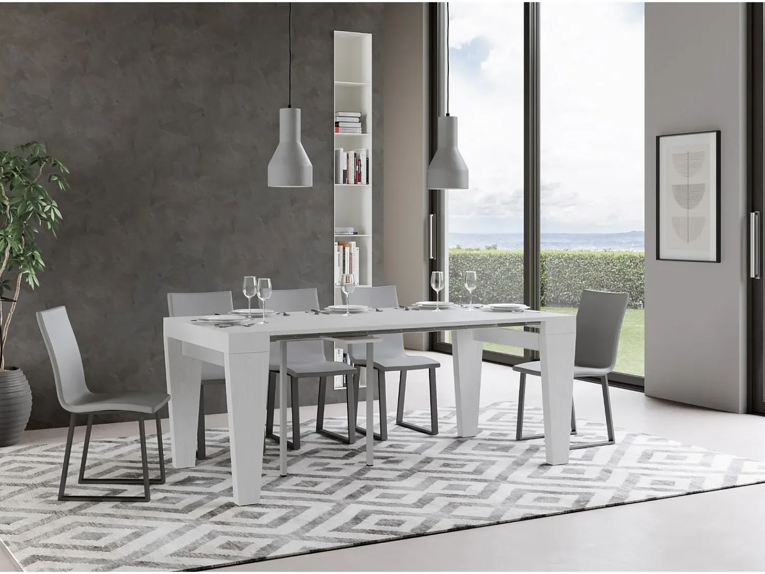 Consola*ITAMOBY Mesa consola extensível 90x40/196 cm Spimbo Small Cinza Branca Branco