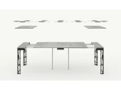 Consola|ITAMOBY Mesa consola extensível 90x40/196 cm Ghibli Evolution Small Nogueira quadro Antracite Natural escuro