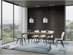 Consola|ITAMOBY Mesa consola extensível 90x40/196 cm Ghibli Evolution Small Nogueira quadro Antracite Natural escuro