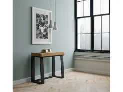 Consola|ITAMOBY Mesa consola extensível 90x40/288 cm Asia Carvalho Natural quadro Antracite Natural claro
