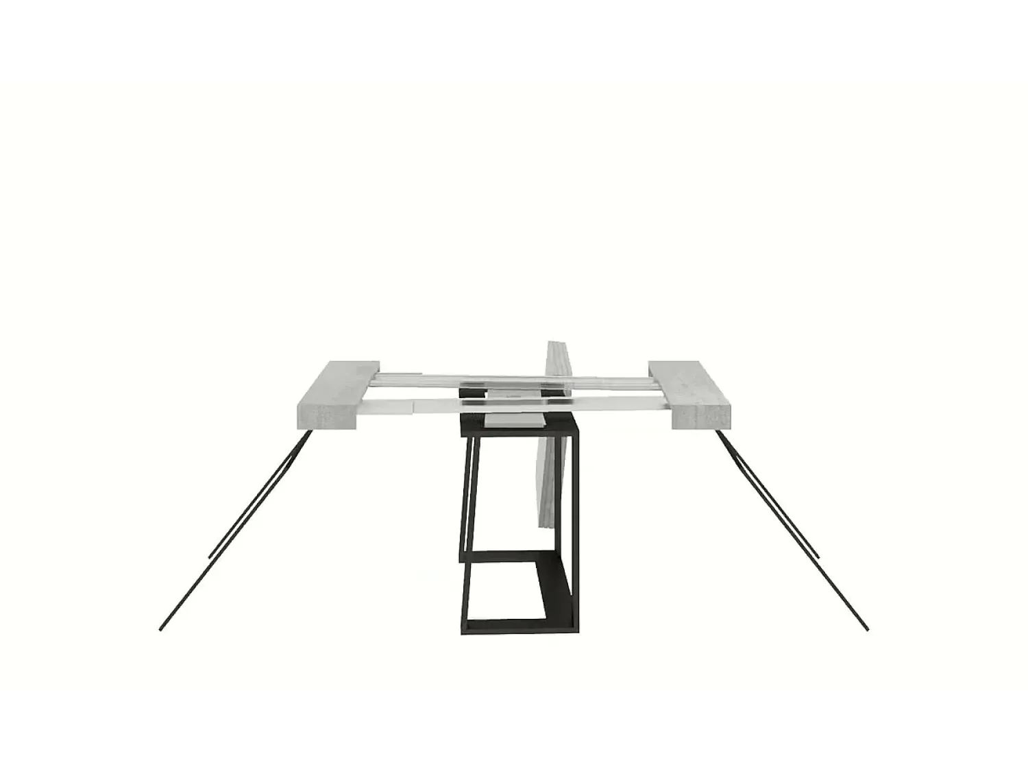 Consola|ITAMOBY Mesa consola extensível 90x40/288 cm Asia Carvalho Natural quadro Antracite Natural claro