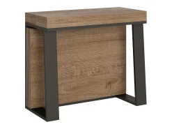 Consola|ITAMOBY Mesa consola extensível 90x40/288 cm Asia Carvalho Natural quadro Antracite Natural claro