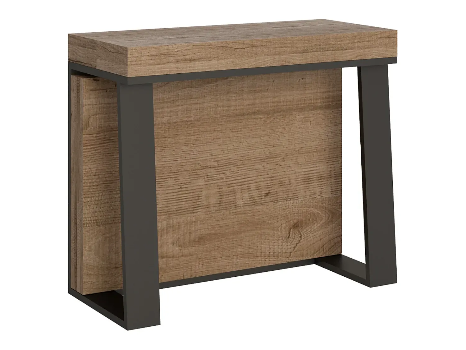 Consola|ITAMOBY Mesa consola extensível 90x40/288 cm Asia Carvalho Natural quadro Antracite Natural claro