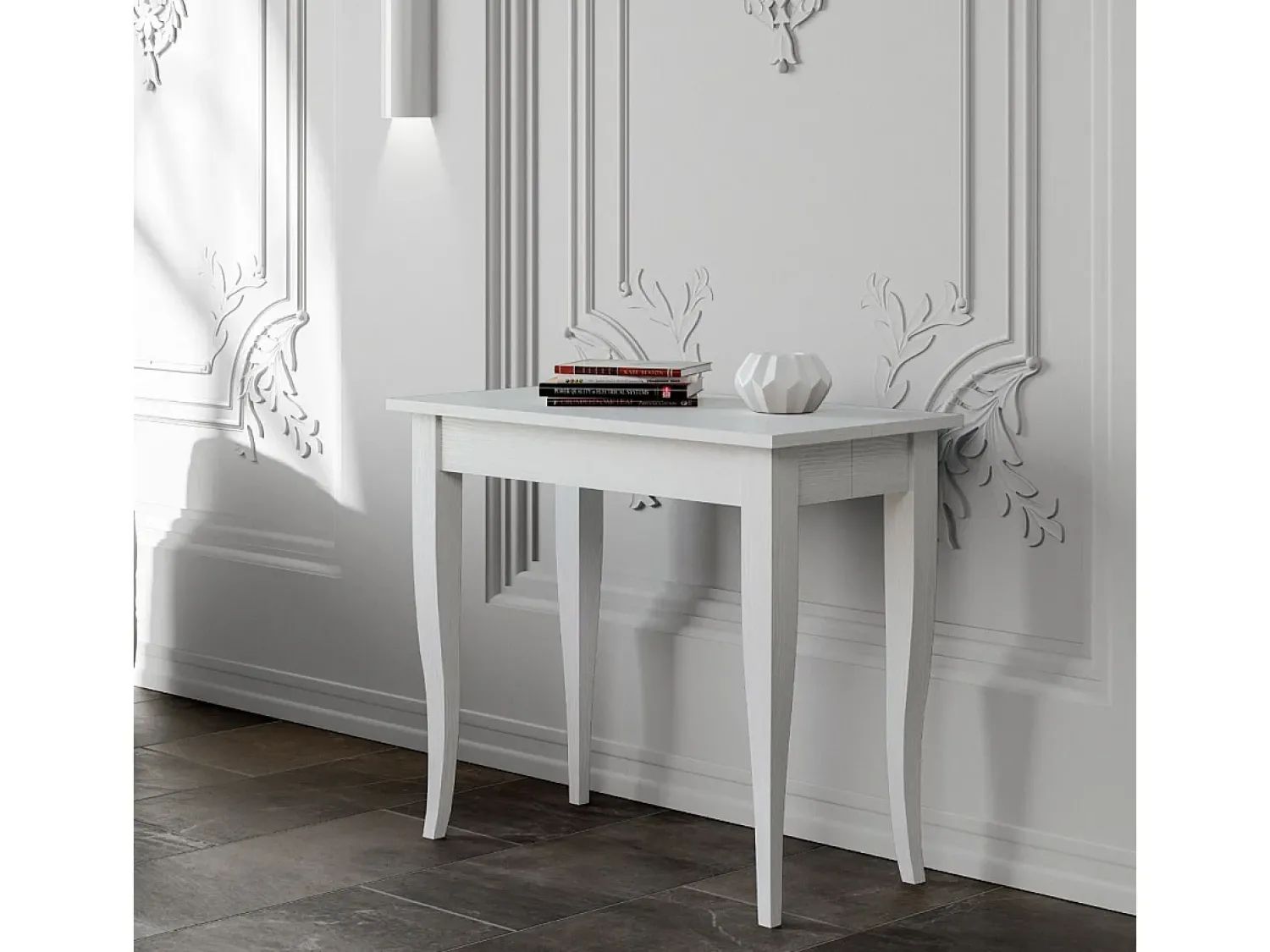 Consola|ITAMOBY Mesa consola extensível 90x48/204 cm Sciabola Small Cinza Branca Branco