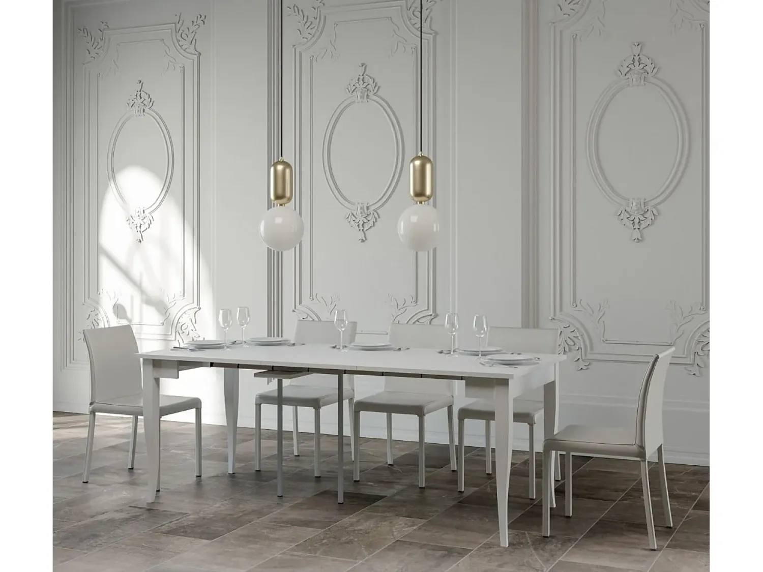 Consola|ITAMOBY Mesa consola extensível 90x48/204 cm Sciabola Small Cinza Branca Branco