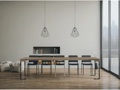 Discount ITAMOBY Mesa consola extensível 90x40/300 cm Tecno Nogueira quadro Antracite Natural escuro
