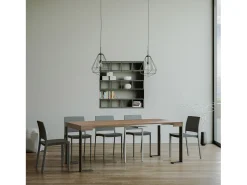 Discount ITAMOBY Mesa consola extensível 90x40/300 cm Tecno Nogueira quadro Antracite Natural escuro