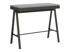 Outlet ITAMOBY Mesa consola extensível 90x40/300 cm Banco Evolution Cimento quadro Antracite Cinzento
