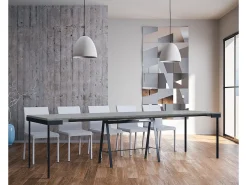 Outlet ITAMOBY Mesa consola extensível 90x40/300 cm Banco Evolution Cimento quadro Antracite Cinzento