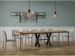 Consola*ITAMOBY Mesa consola extensível 90x40/300 cm Xenia Carvalho Natural quadro Antracite Natural claro