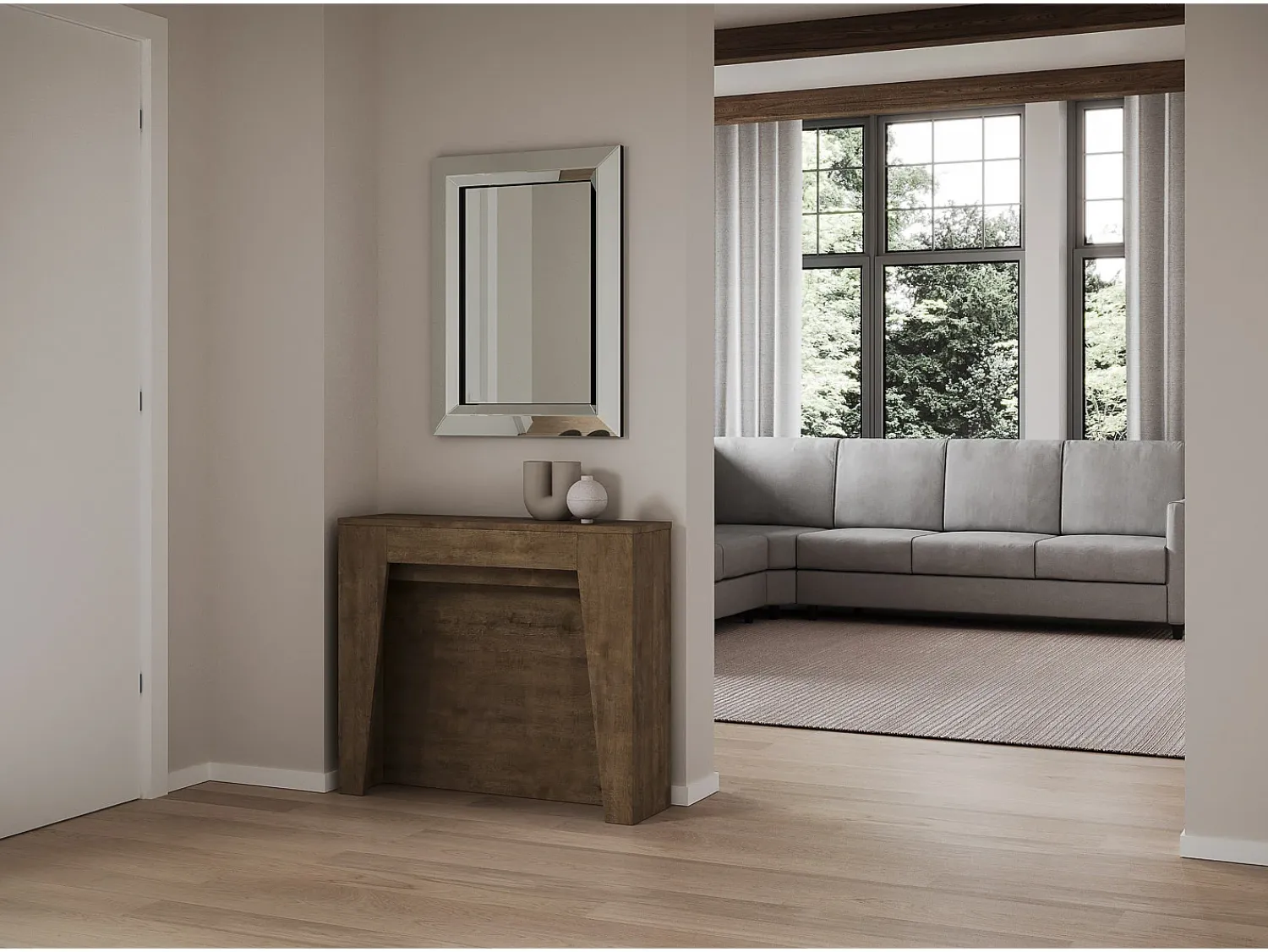 Discount ITAMOBY Mesa consola extensível 90x25/211 cm Anea Nogueira extensões internas Castanho