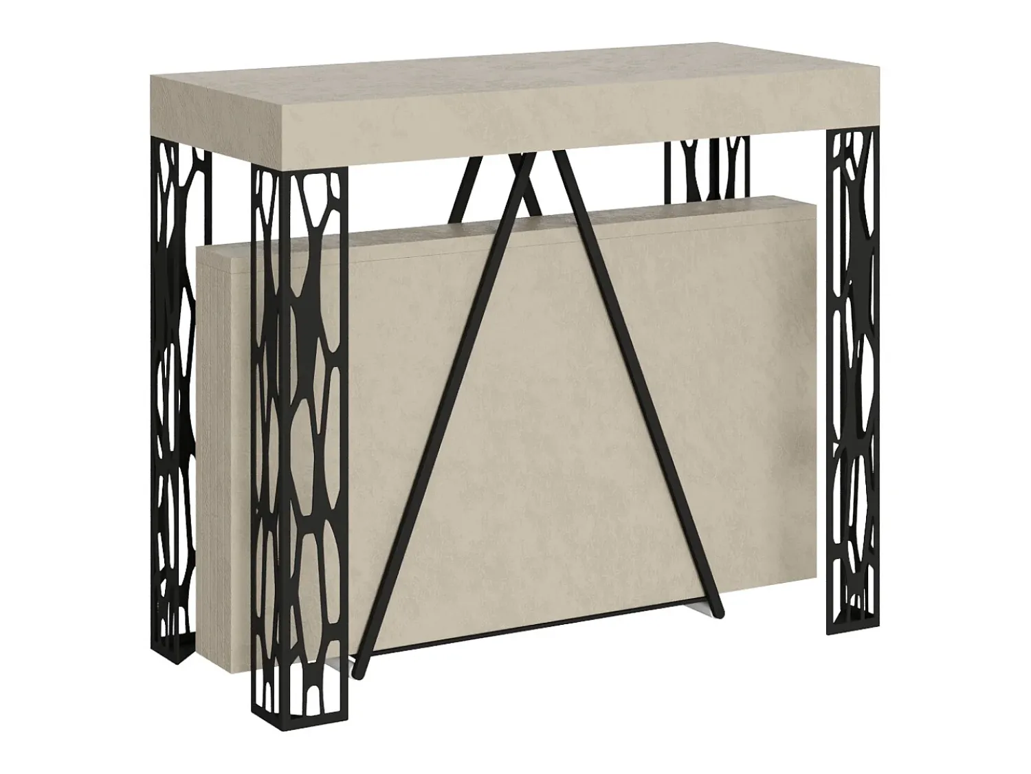 Ityhome Mesa consola extensível 90x40/196 cm Kerpa Small caxemira quadro antracite^ Consola