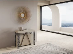 Ityhome Mesa consola extensível 90x40/196 cm Kerpa Small caxemira quadro antracite^ Consola
