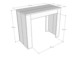 Consola*ITAMOBY Mesa consola extensível 90x42/302 cm Emy Antracite Espatulado Cinzento