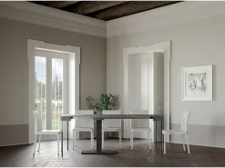New ITAMOBY Mesa consola extensível 90x40/196 cm Capital Small Cimento quadro Antracite Cinzento
