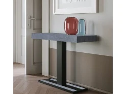 New ITAMOBY Mesa consola extensível 90x40/196 cm Capital Small Cimento quadro Antracite Cinzento