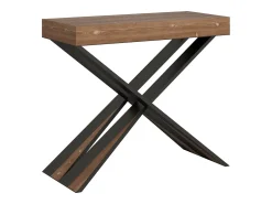 New ITAMOBY Mesa consola extensível 90x40/190 cm Diago Small Abeto tingido quadro Antracite Castanho