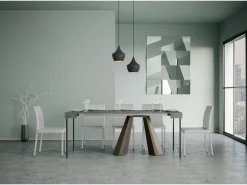 Consola*ITAMOBY Mesa consola extensível 90x40/300 cm Diamante Cimento quadro Urso Cinzento