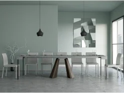 Consola*ITAMOBY Mesa consola extensível 90x40/300 cm Diamante Cimento quadro Urso Cinzento