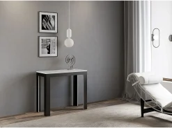Consola|ITAMOBY Mesa consola extensível 90x40/300 cm Linea Evolution Cinza Branca quadro Antracite Branco
