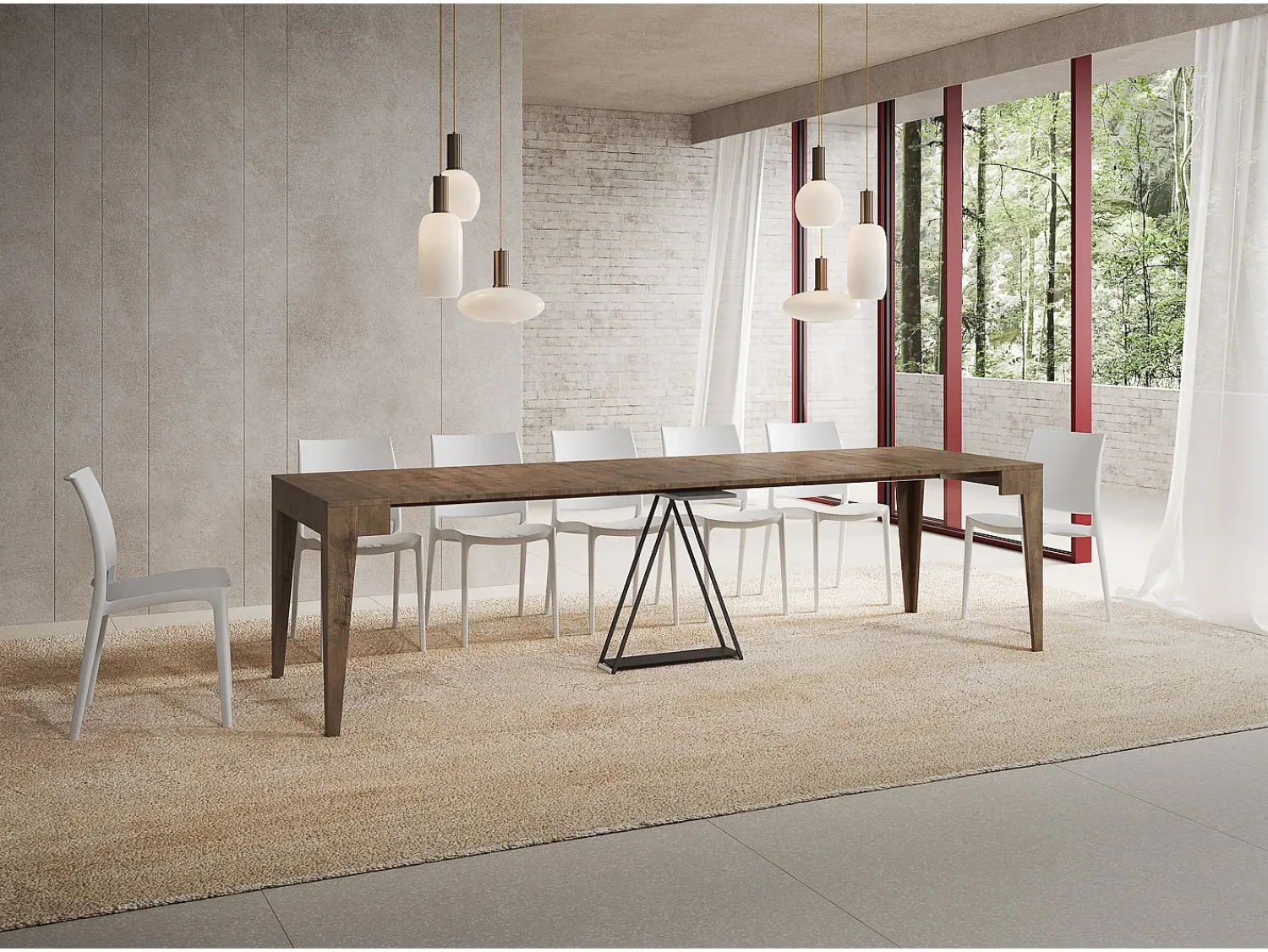 Ityhome Mesa consola extensível 90x42/302 cm Zima nogueira^ Consola