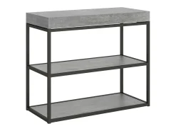 Consola*ITAMOBY Mesa consola extensível 90x40/196 cm Plano Small Cimento quadro Antracite Cinzento