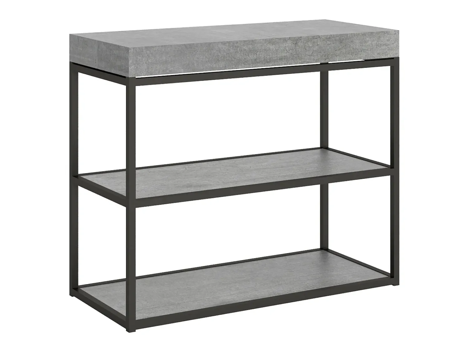 Consola*ITAMOBY Mesa consola extensível 90x40/196 cm Plano Small Cimento quadro Antracite Cinzento