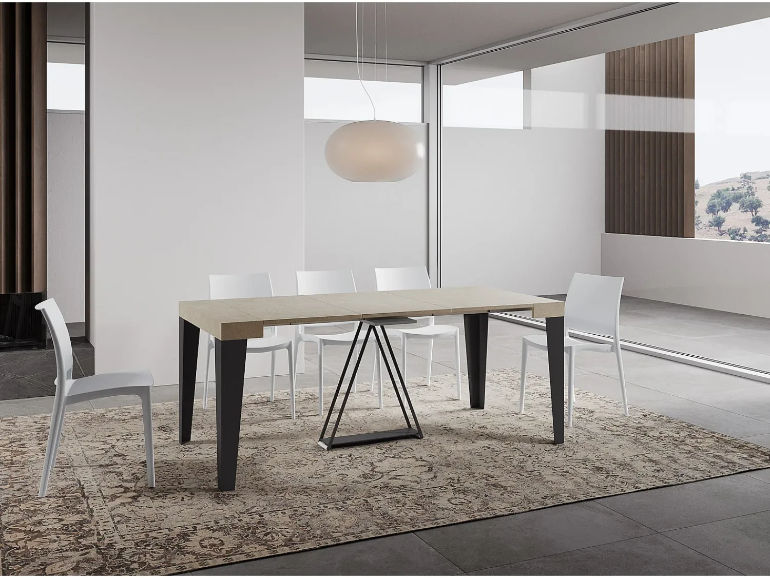 Ityhome Mesa consola extensível 90x40/300 cm Algo caxemira quadro antracite^ Consola