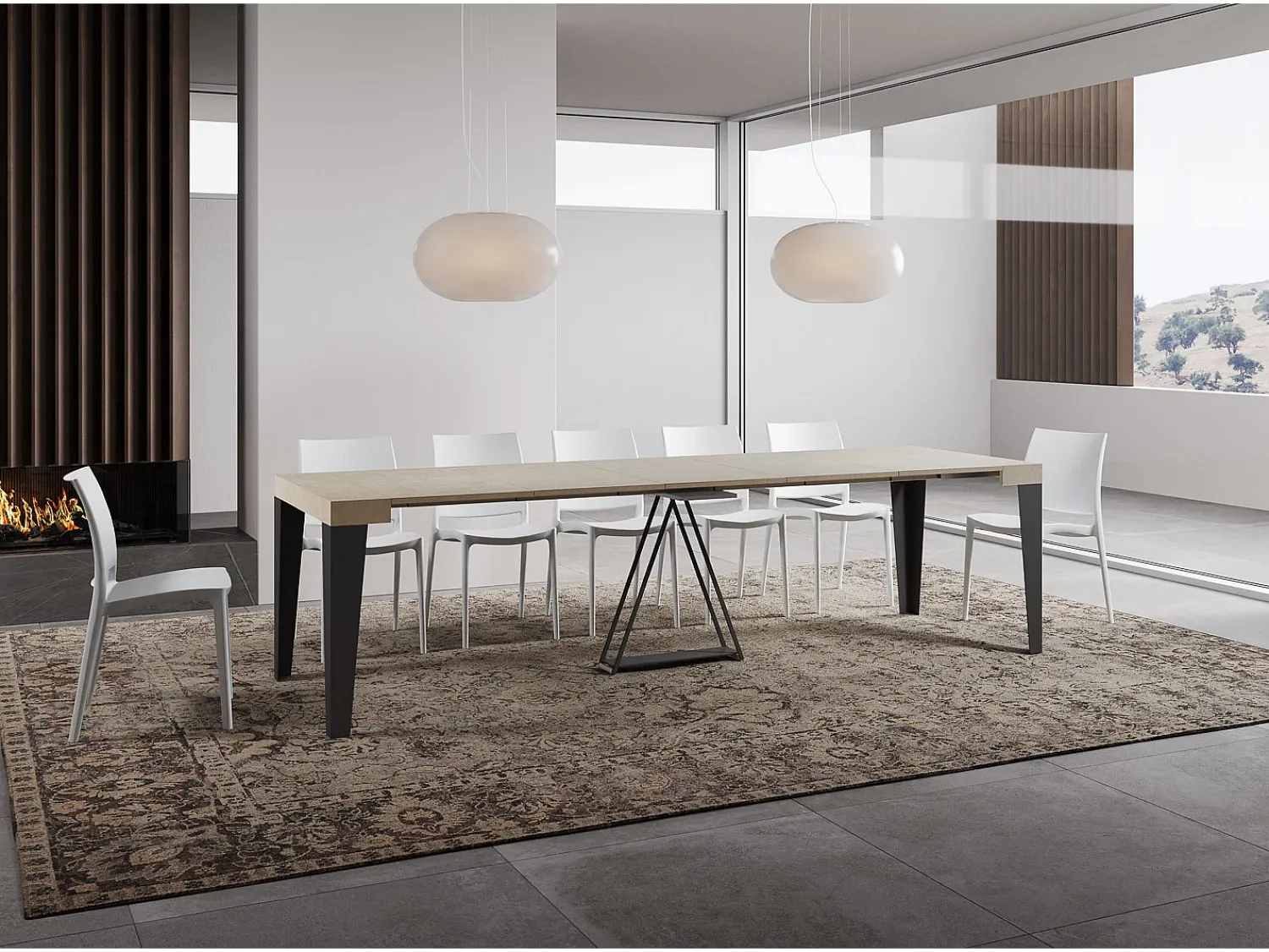 Ityhome Mesa consola extensível 90x40/300 cm Algo caxemira quadro antracite^ Consola