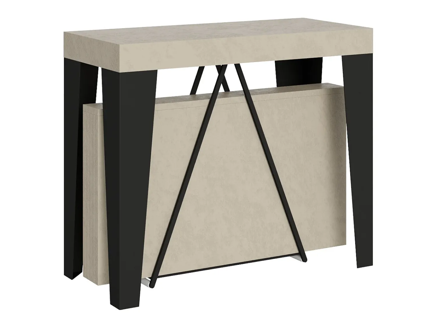 Ityhome Mesa consola extensível 90x40/300 cm Algo caxemira quadro antracite^ Consola