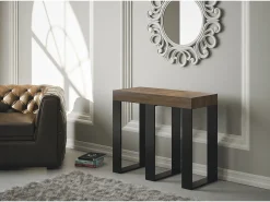 Clearance ITAMOBY Mesa consola extensível 90x40/300 cm Sintesi Nogueira quadro Antracite Natural escuro