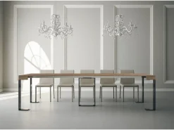 Clearance ITAMOBY Mesa consola extensível 90x40/300 cm Sintesi Nogueira quadro Antracite Natural escuro