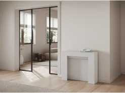 ITAMOBY Mesa consola extensível 90x25/211 cm Kiba Cinza Branca extensões internas^ Consola