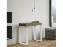 Consola|ITAMOBY Mesa consola extensível 90x40/300 cm Tecno telaioTortora quadro Branco Castanho
