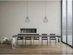 Consola|ITAMOBY Mesa consola extensível 90x40/300 cm Tecno telaioTortora quadro Branco Castanho
