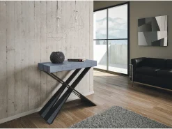 Consola*ITAMOBY Mesa consola extensível 90x40/300 cm Diago Cimento quadro Antracite Cinzento