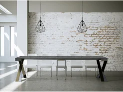 Consola*ITAMOBY Mesa consola extensível 90x40/300 cm Diago Cimento quadro Antracite Cinzento