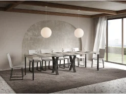 Outlet ITAMOBY Mesa consola extensível 90x40/300 cm Xenia Cachemira quadro Antracite Cinzento