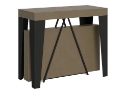 Ityhome Mesa consola extensível 90x40/300 cm Algo tortora quadro antracite^ Consola
