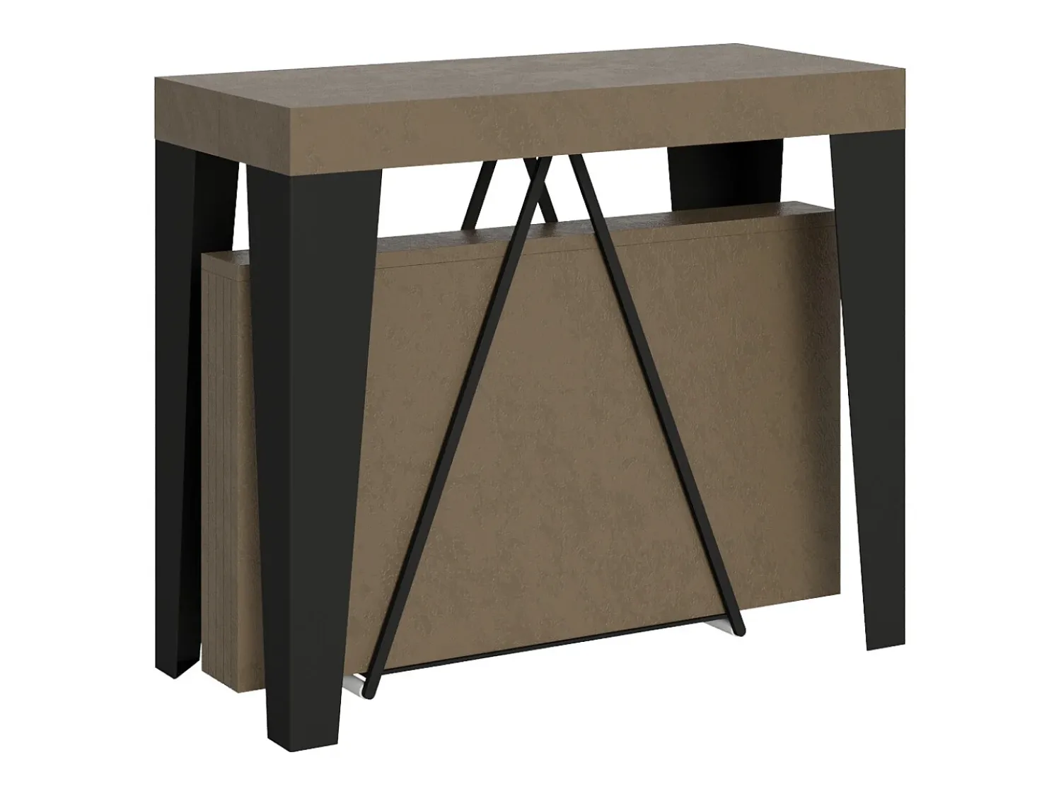 Ityhome Mesa consola extensível 90x40/300 cm Algo tortora quadro antracite^ Consola