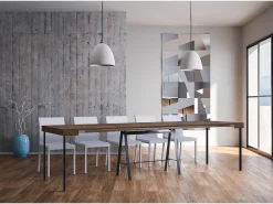 Consola|ITAMOBY Mesa consola extensível 90x40/300 cm Banco Nogueira quadro Antracite Natural escuro