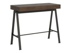 Consola|ITAMOBY Mesa consola extensível 90x40/300 cm Banco Nogueira quadro Antracite Natural escuro